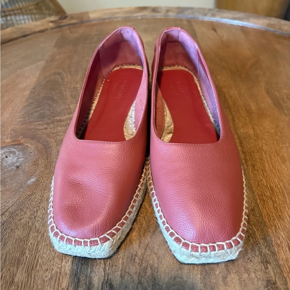 Everlane Rose Pink Square toe Espadrille Flats Size 9 1/2